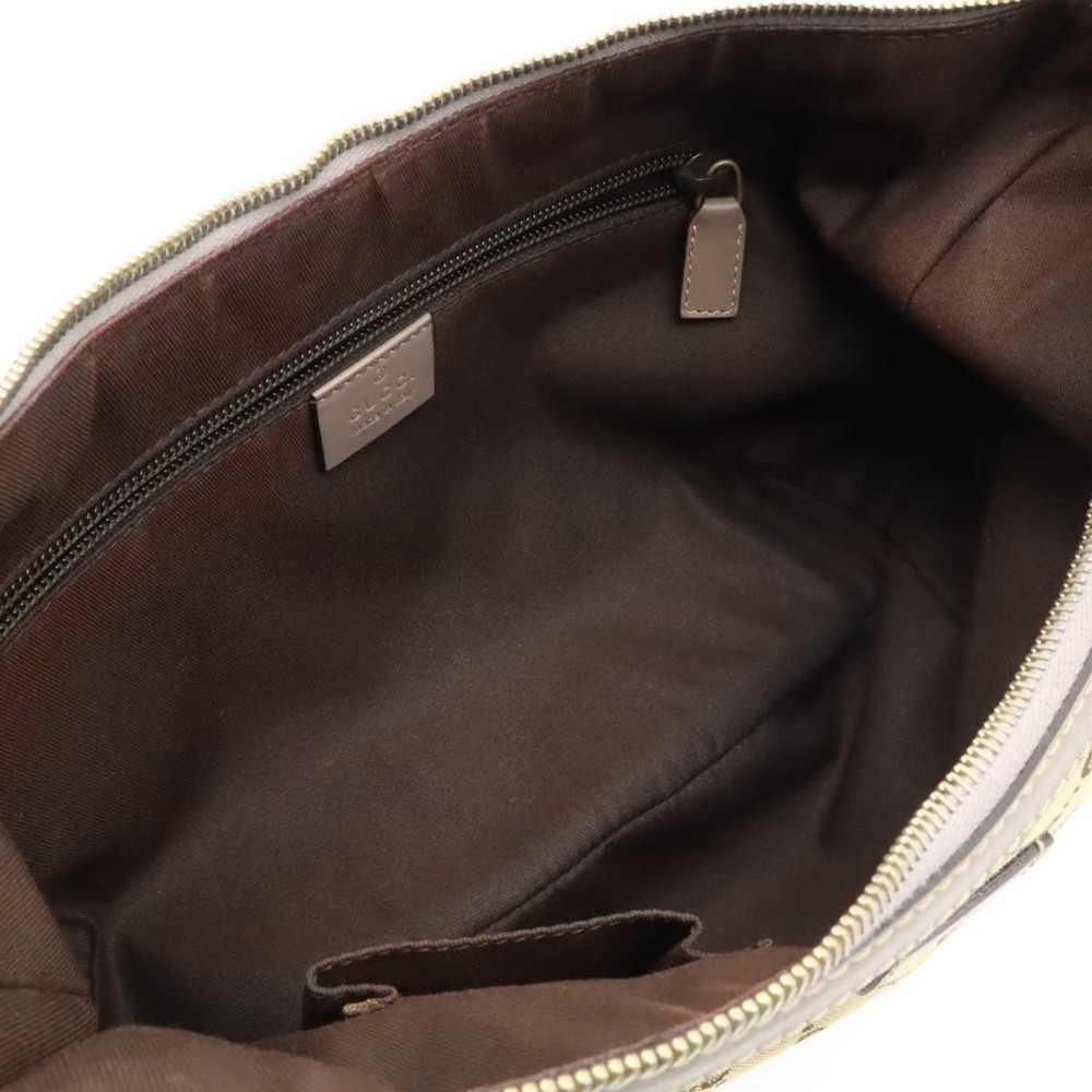 GUCCI GG canvas shoulder bag leather khaki beige greige light pink 181092 - Picture 8 of 9